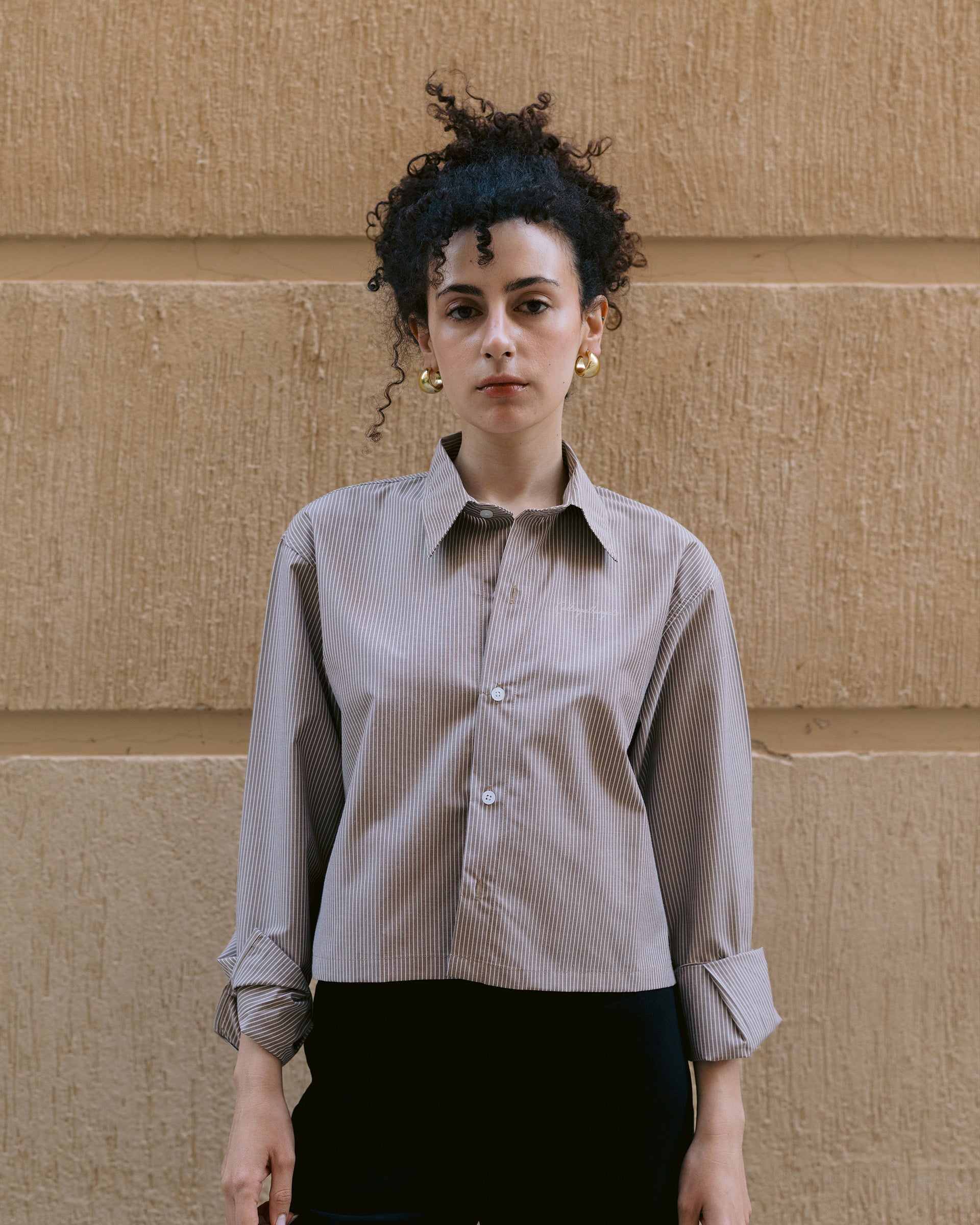 HÉRITAGE CROPPED STRIPED SHIRT