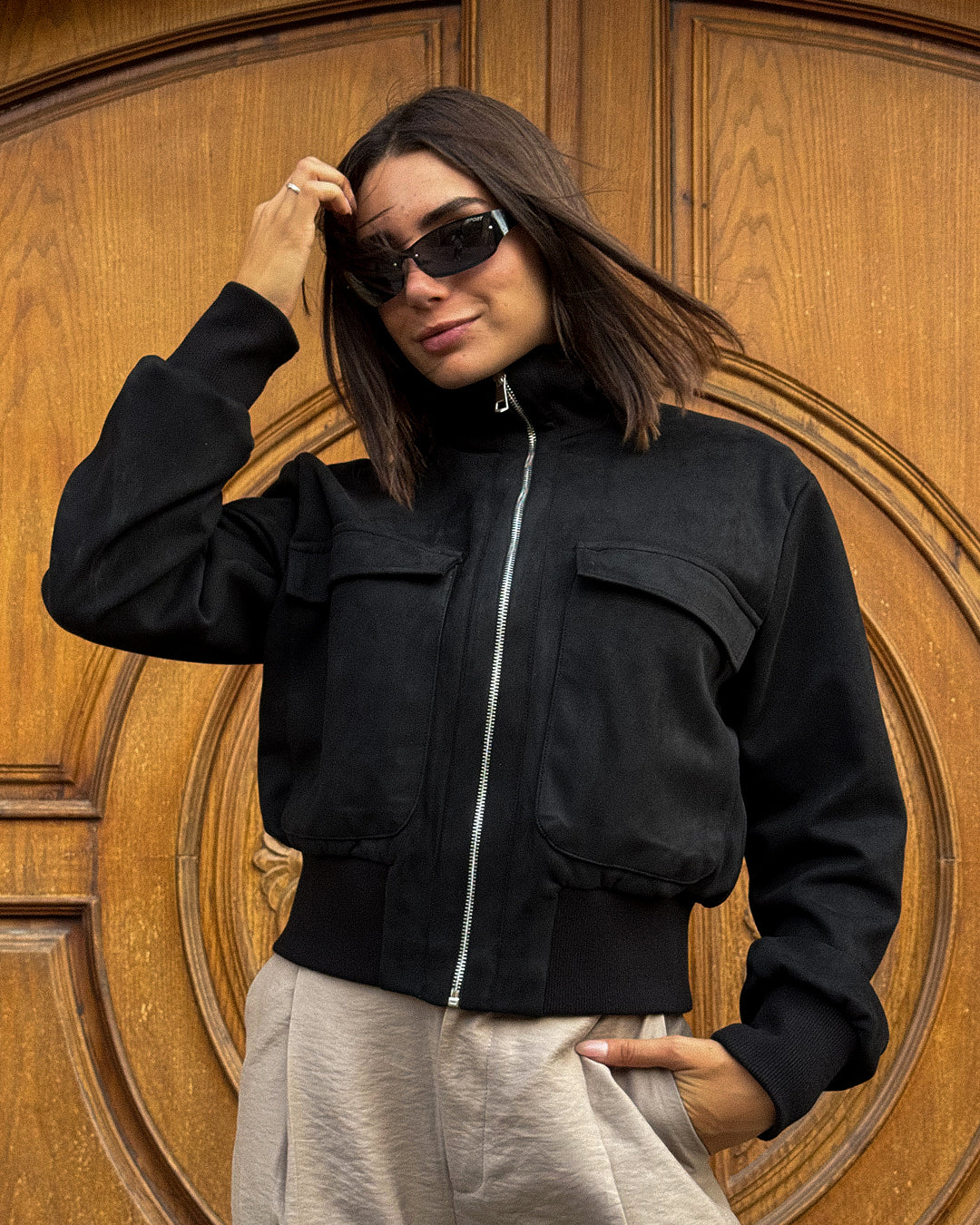 Chiara Bomber Suede Jacket