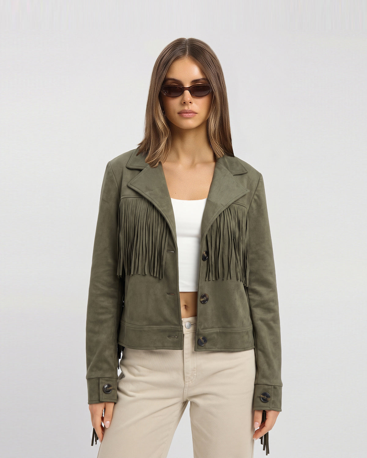 Elisabetta Fringed Suede Jacket