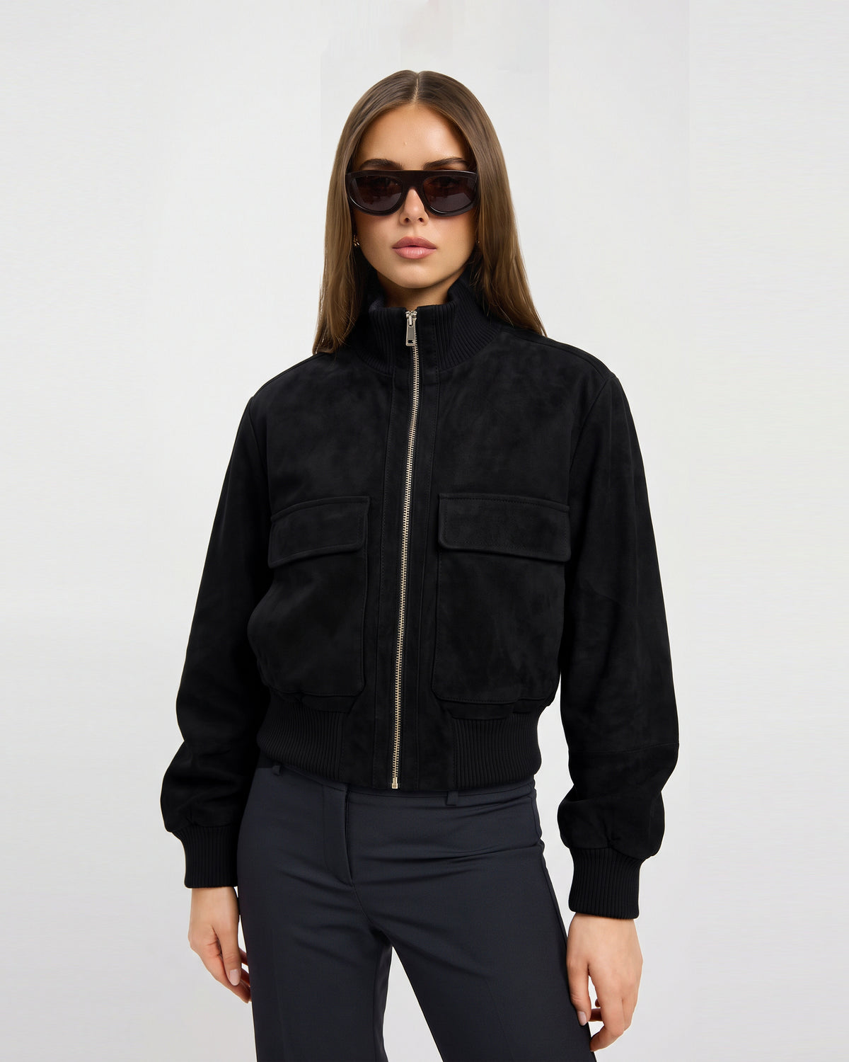 Chiara Bomber Suede Jacket