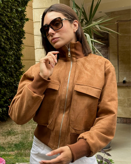 Chiara Bomber Suede Jacket