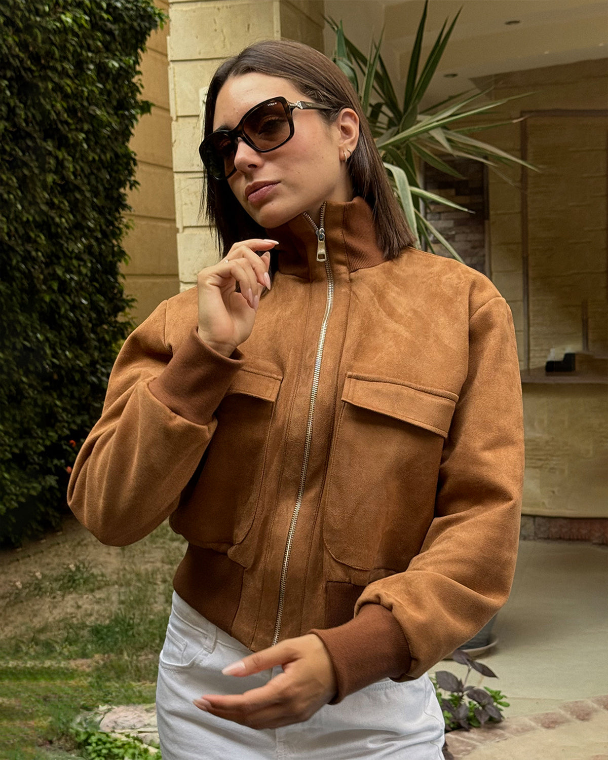 Chiara Bomber Suede Jacket