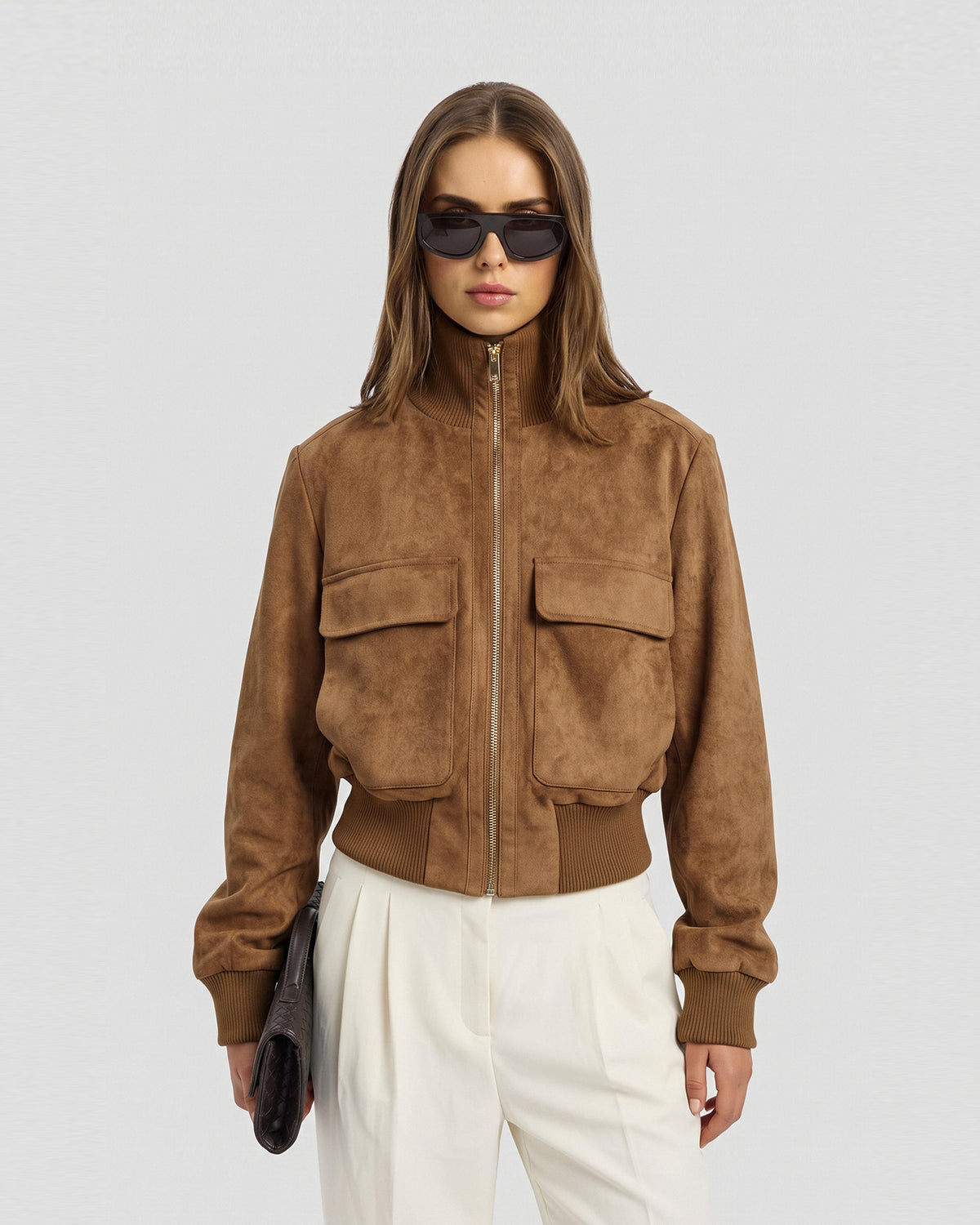Chiara Bomber Suede Jacket