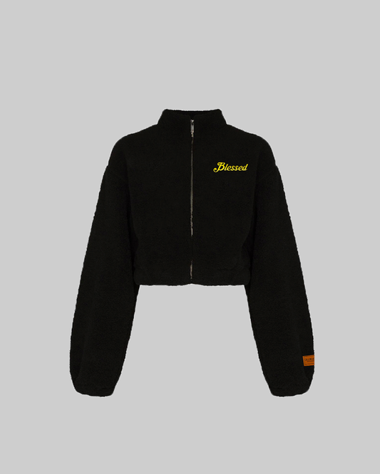 BLESSED TEDDY FLEECE CROPPED JACKET