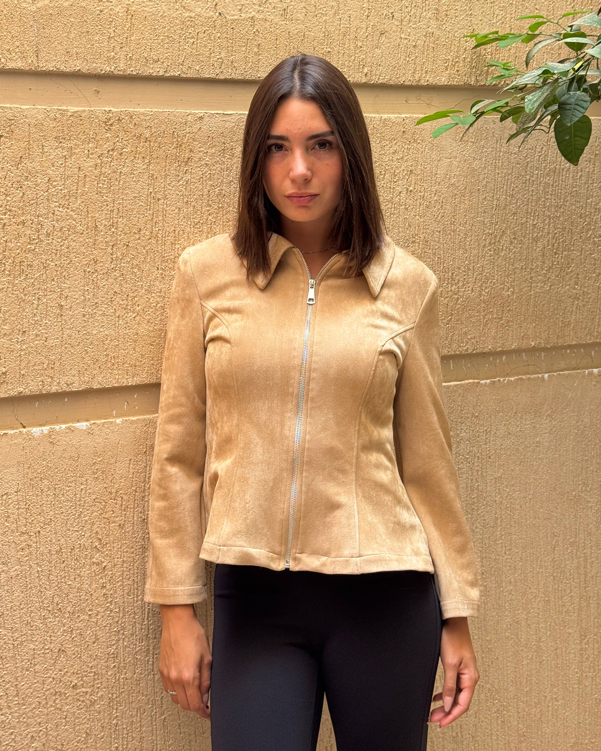 Giulia Peplum Suede Jacket
