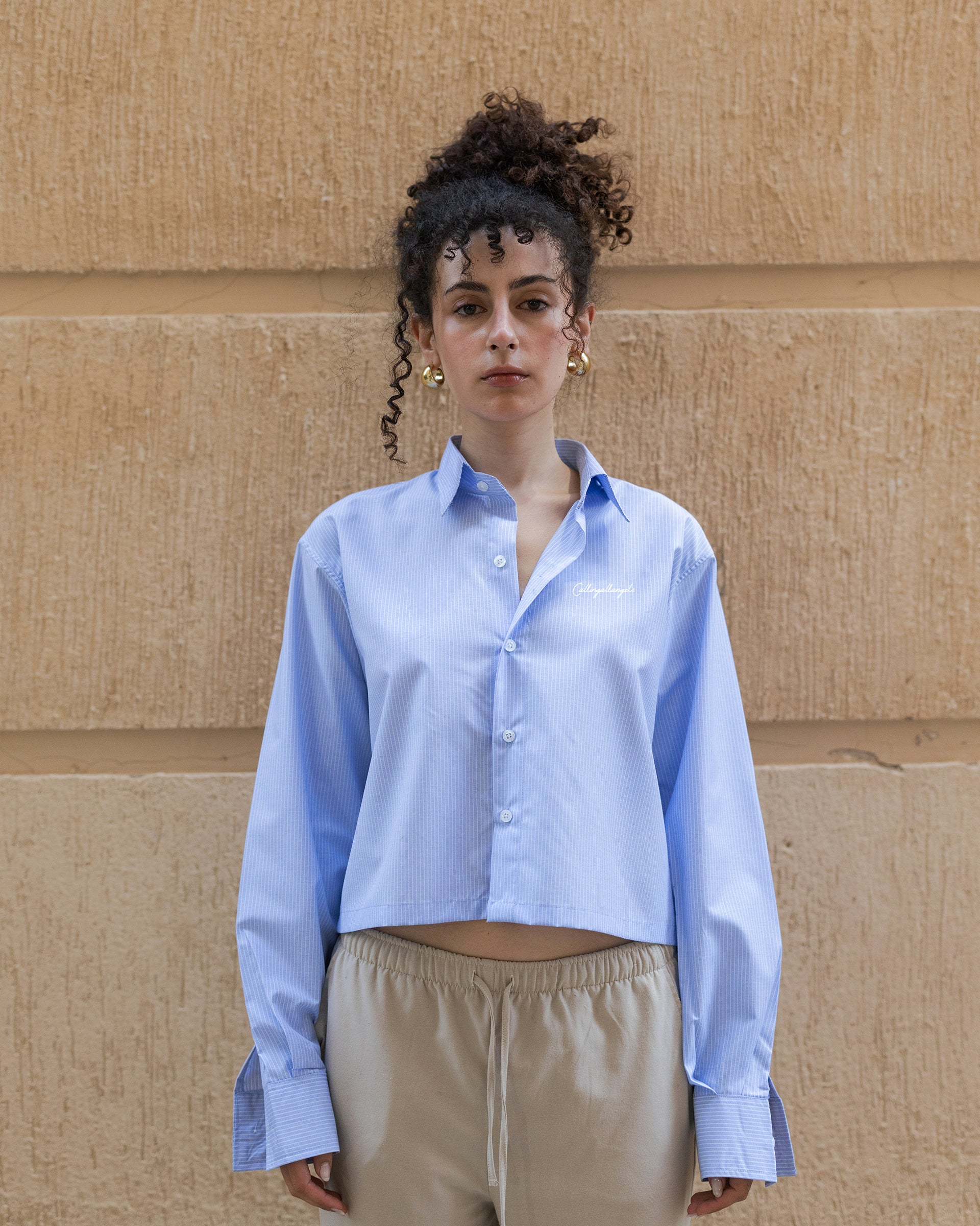 HÉRITAGE CROPPED STRIPED SHIRT