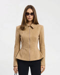 Giulia Sculpted Suede Jacket