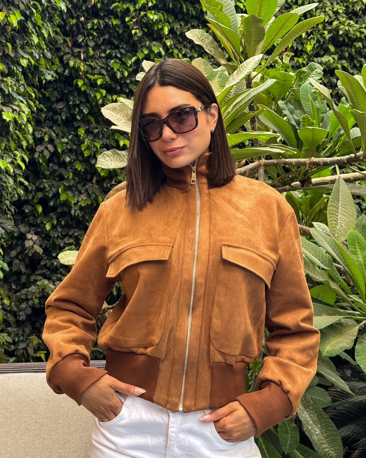 Chiara Bomber Suede Jacket
