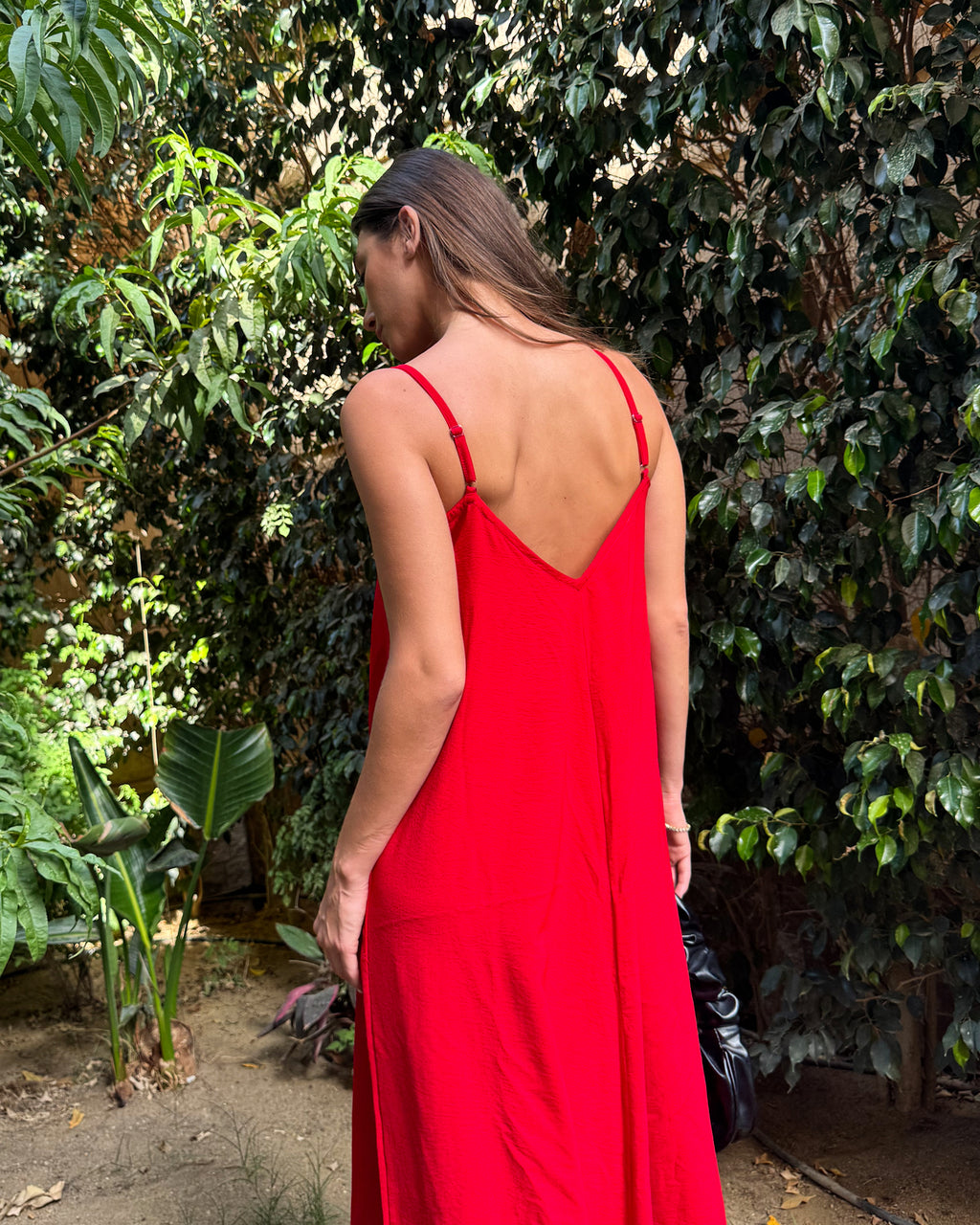 La Cala Backless Midi Dress With Beads
