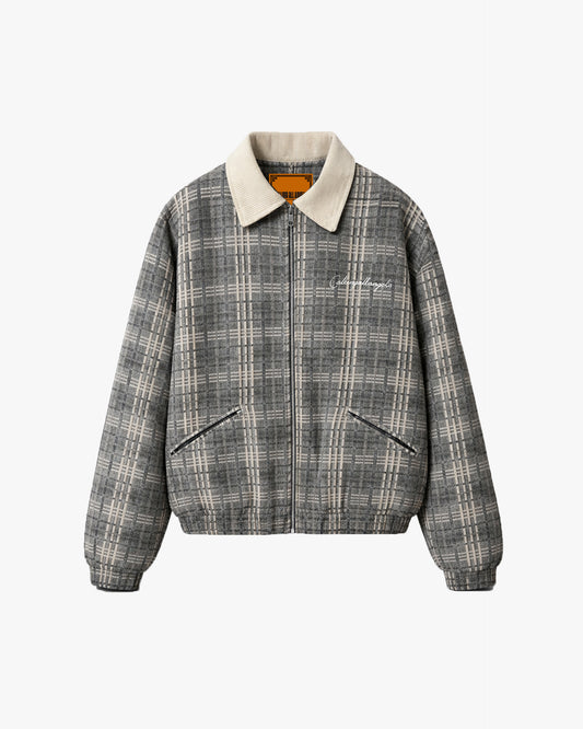 SIGNATURE CHECKERED BOMBER JACKET