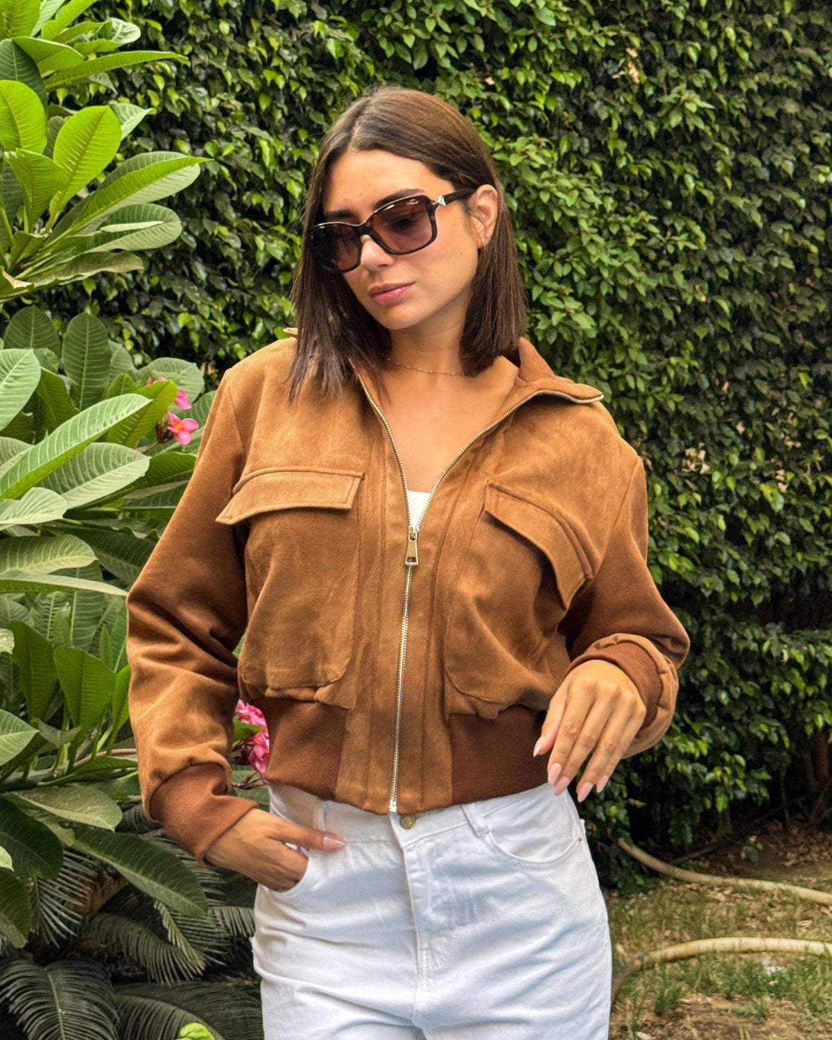 Chiara Bomber Suede Jacket