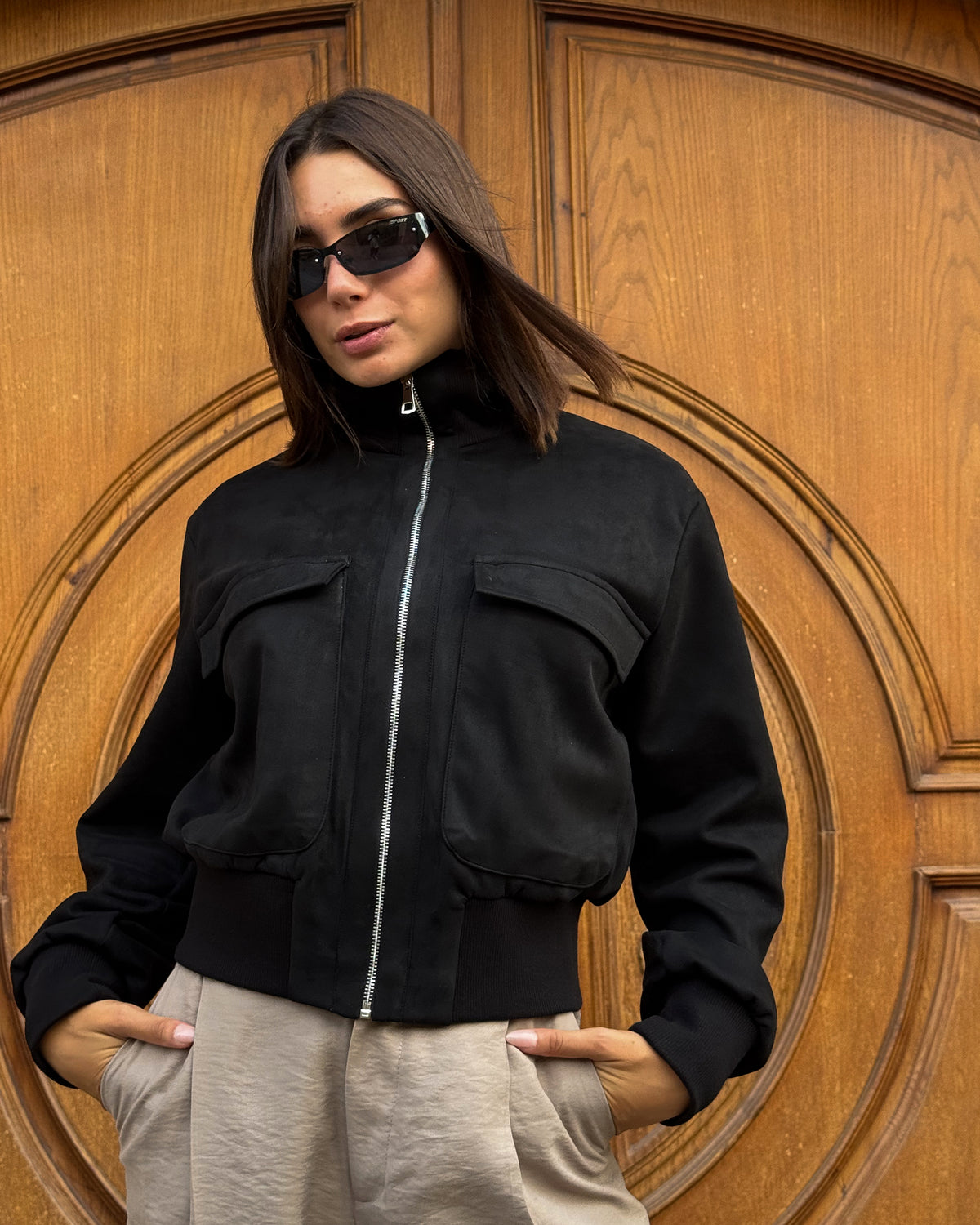 Chiara Bomber Suede Jacket