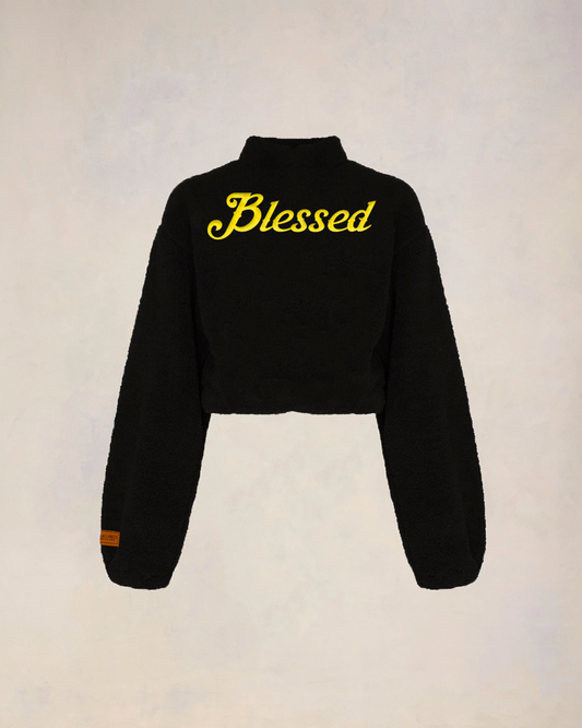 BLESSED TEDDY FLEECE CROPPED JACKET