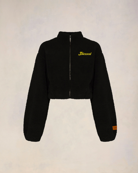 BLESSED TEDDY FLEECE CROPPED JACKET