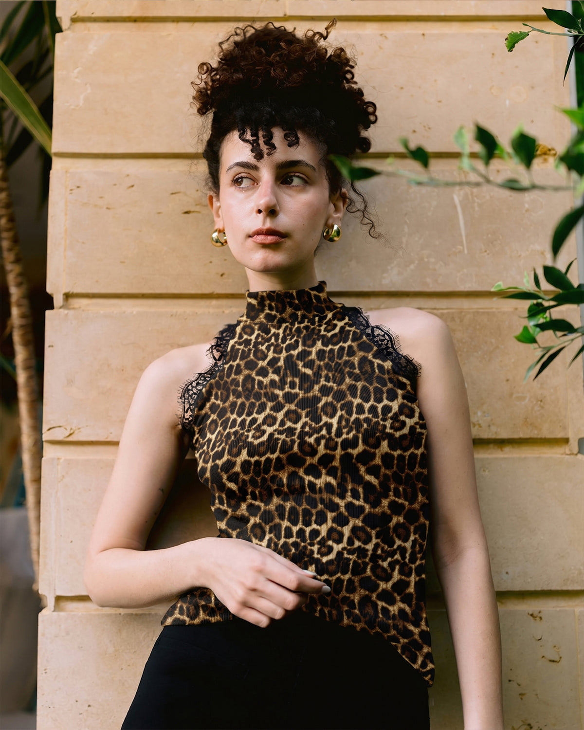 Panthera Ribbed Lace Top