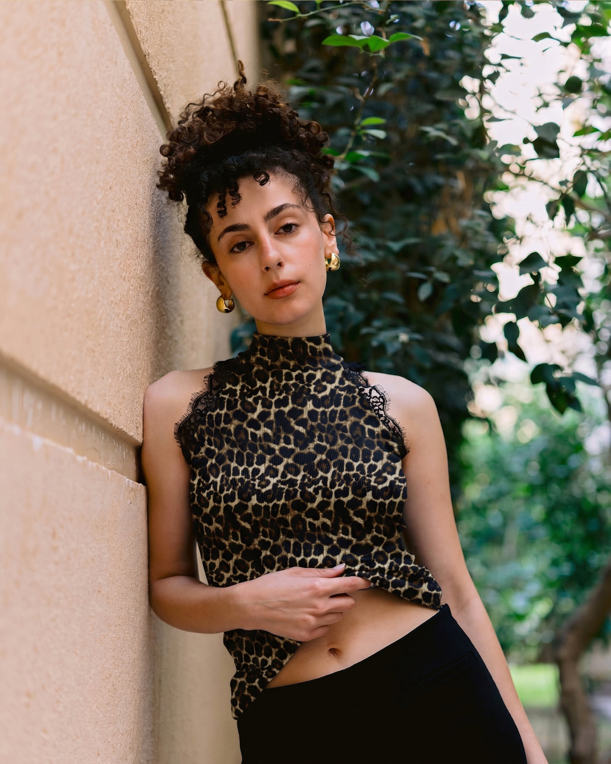 Panthera Ribbed Lace Top