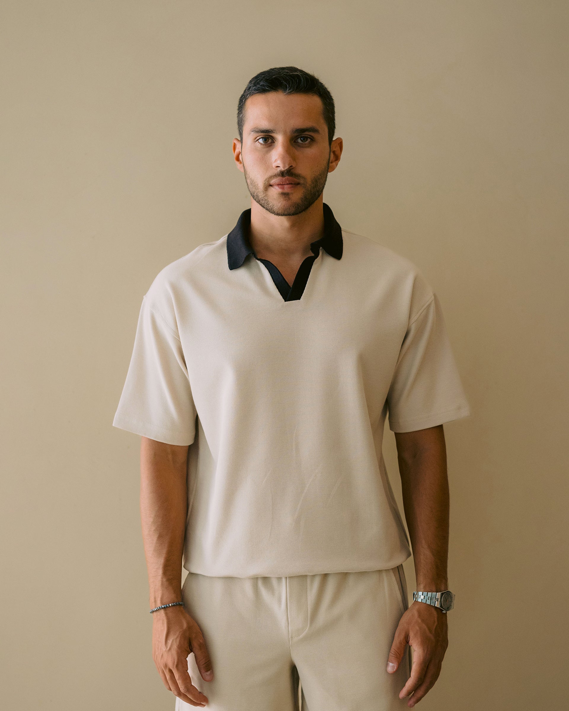 CONTRASTE WAFFLE POLO